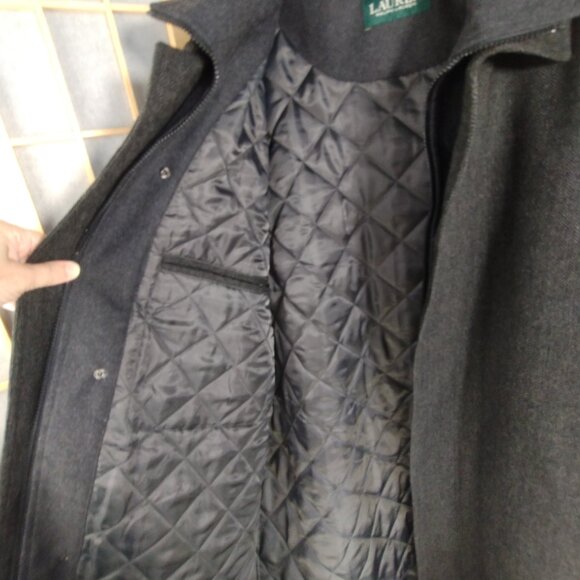Lauren Ralph Lauren Lined Herringbone pattern Wool Blend Coat Size 46R - Picture 5 of 16
